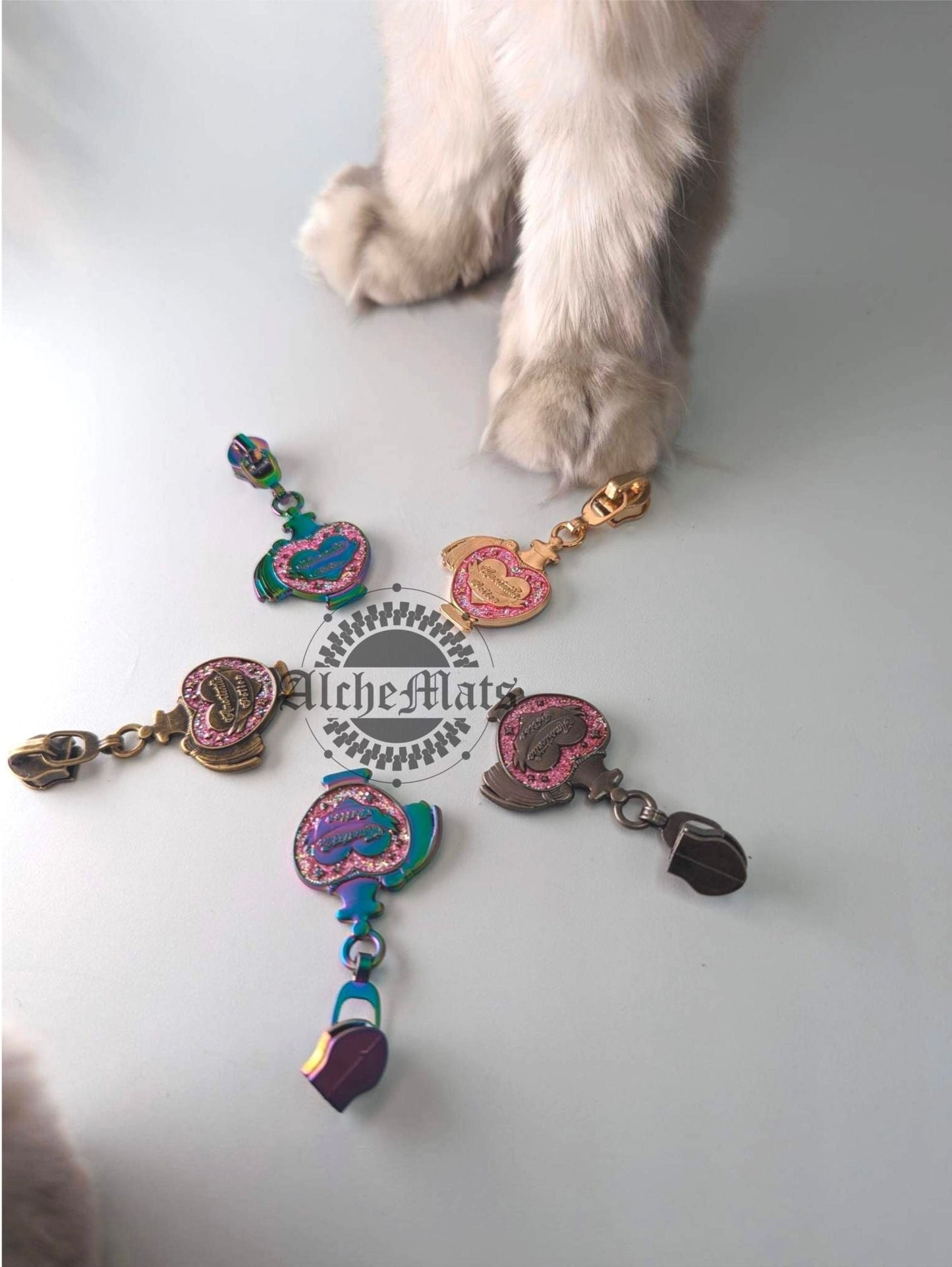 Retail Hardware Love Potion Glitter Enamel #5 Zipper Pull