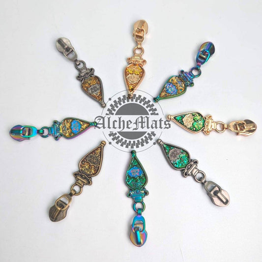 Retail Hardware Luck Potion Glitter Enamel #5 Zipper Pull