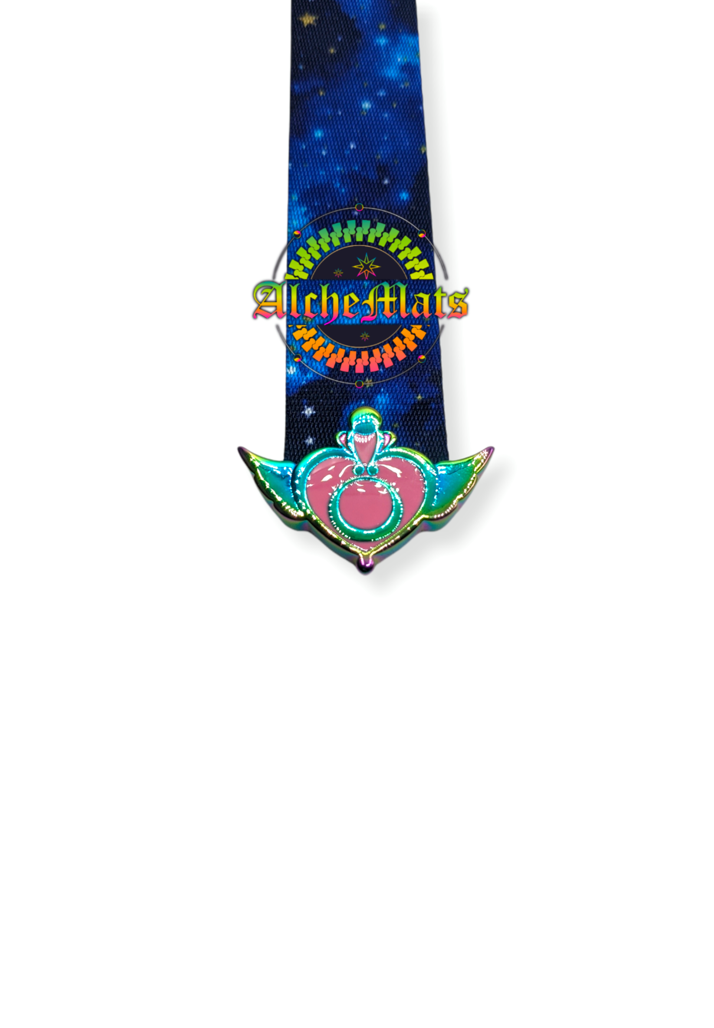 RETAIL Winged Heart Enamel Strap End for 1" straps INDIVIDUAL