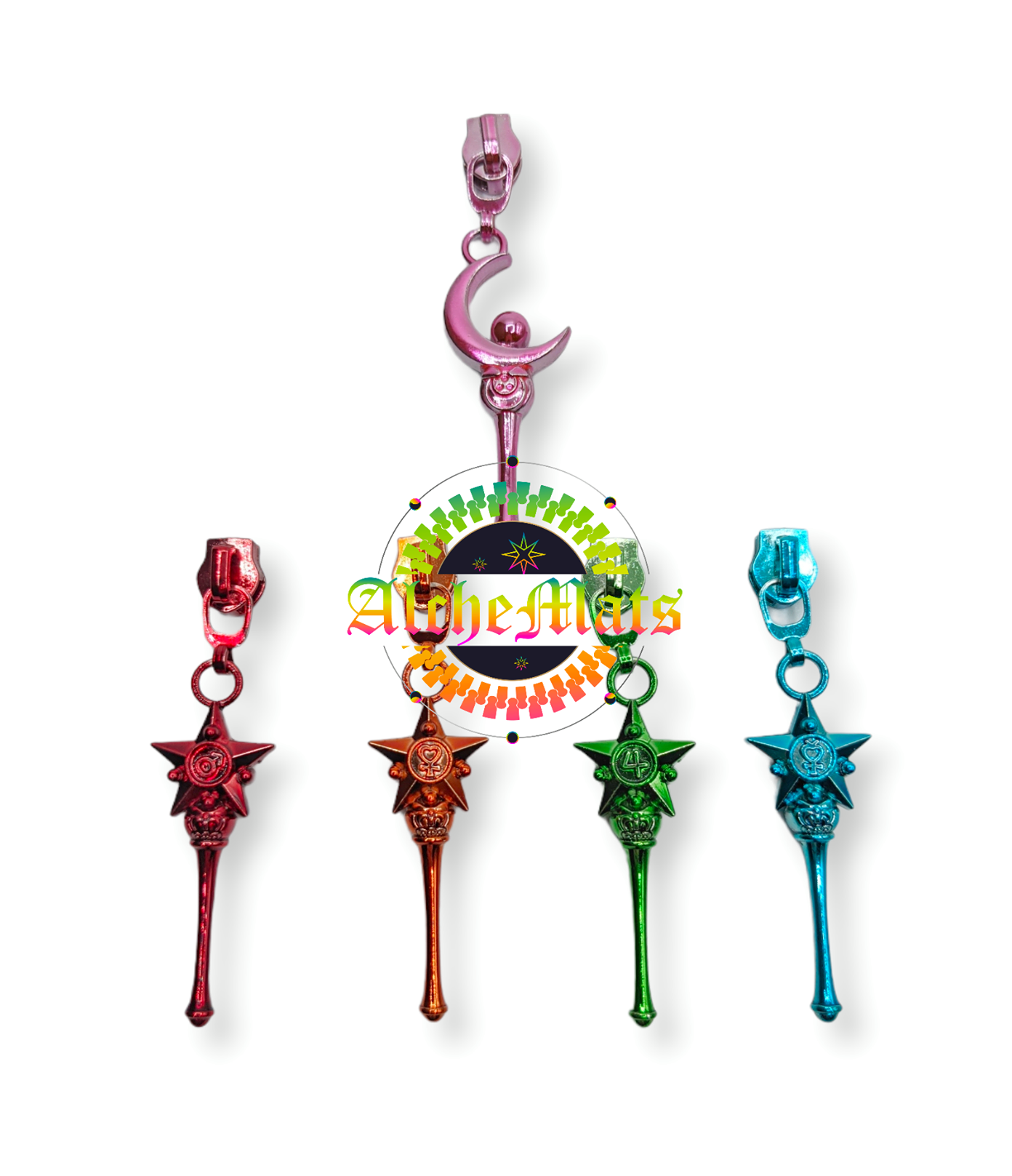 RETAIL R3-4 3D Metallic Color Wand Set (5) #5 Zipper Pulls