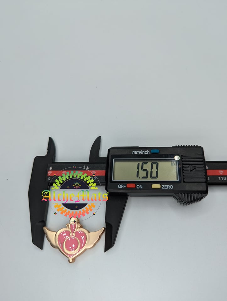 RETAIL Winged Heart Enamel Strap End for 1" straps INDIVIDUAL